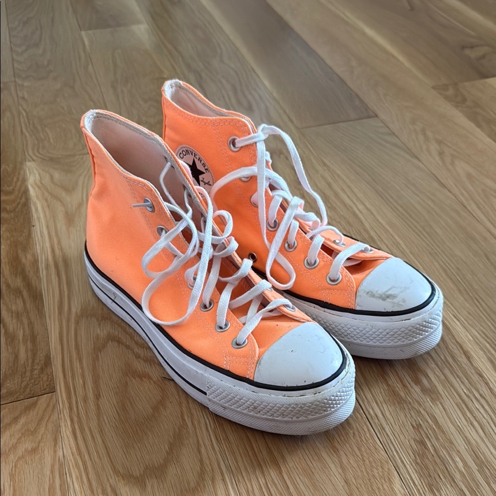 Converse Orange White High-Top Sneakers
